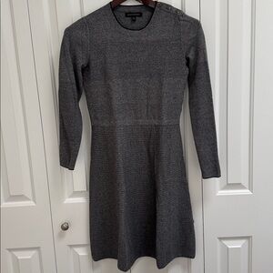 BANANA REPUBLIC Button Shoulder SWEATER DRESS LONG SLEEVEs grey black S #363263